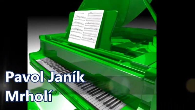Mrholí - klavír s notami - báseň - Pavol Janík