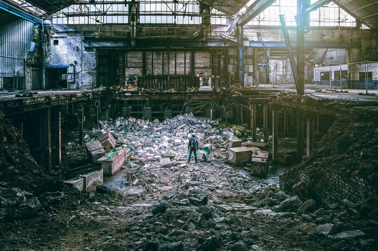 factory, demolition, destruction