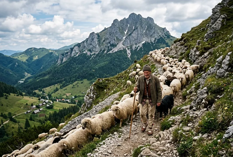Pomaly ovečky, hore dolinami, ja som bača veľmi starý, nevládzem za vami.