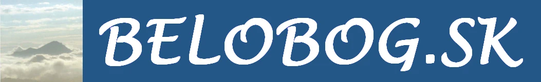 Logo BELOBOG.SK, hora nad oblakmi.
