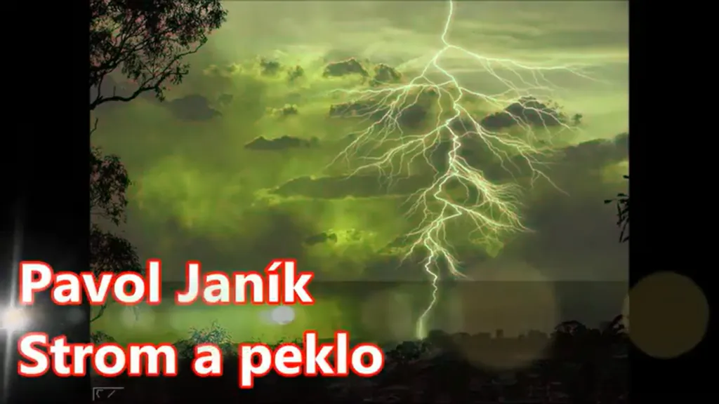 Zelená búrková obloha, silný blesk, Pavol Janík, Strom a peklo.